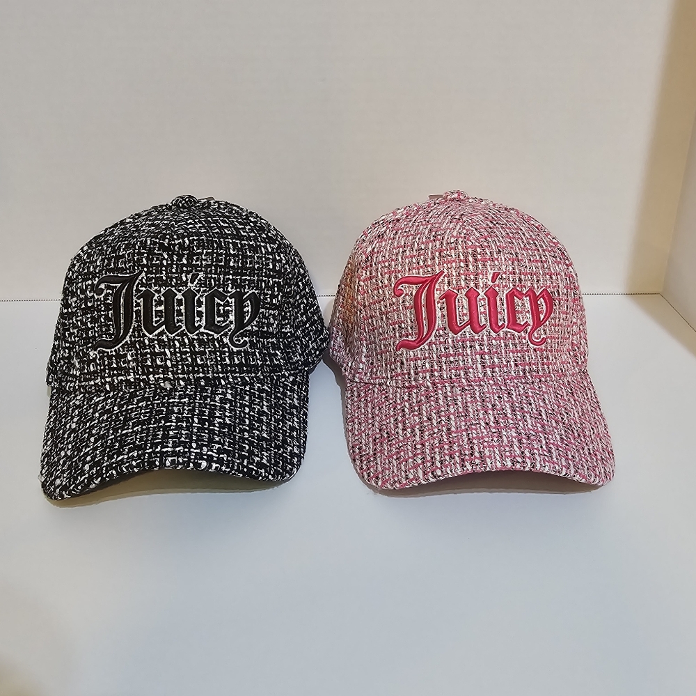 Bundle Women's Juicy couture hats/ tweed cap, adjustable back, NWT One Size